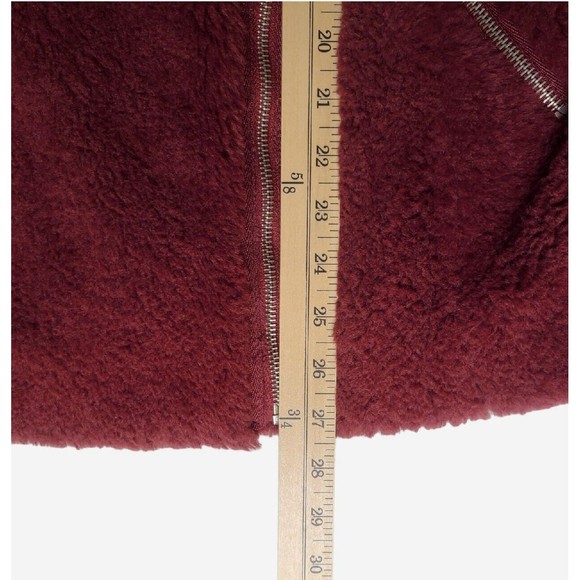 Bagatelle Collection Faux Fur Jacket Womens S Burgundy/Plum Zip Pocket Soft - Picture 7 of 10